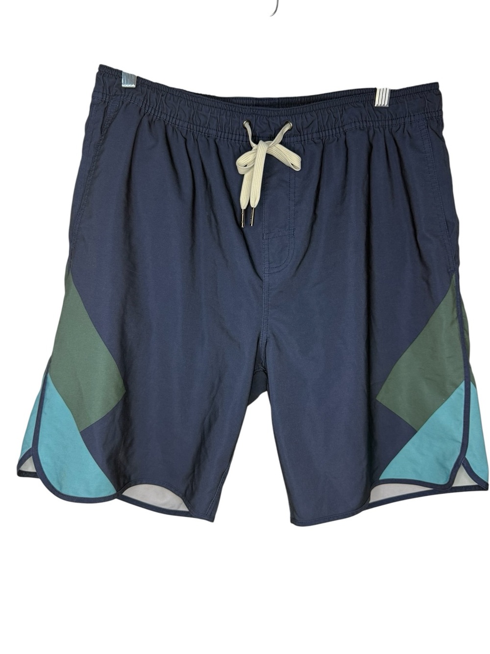Fair Harbor Navy Blue Swim Shorts with Green Design size XL